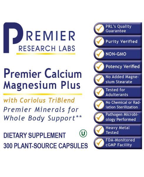 Premier Calcium Magnesium Plus  (300 caps)